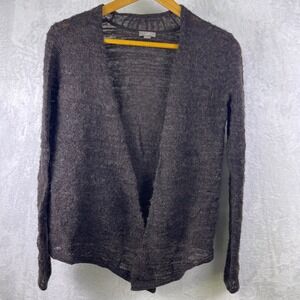 J. Jill Cardigan Sweater Womens Large Brown Open Front Long Sleeve Knitwear